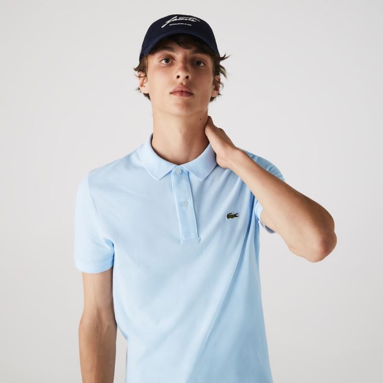 Lacoste Slim Fit Polo in Petit Piqué Lyse Blå | QUILtf2r