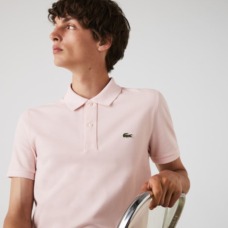 Lacoste Slim Fit Polo in Petit Piqué Lyse Rosa | dMlFJ0nY