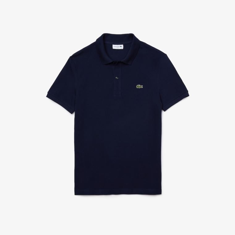 Lacoste Slim Fit Polo in Petit Piqué Marineblå Blå | DgToc6kj