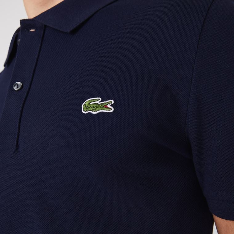 Lacoste Slim Fit Polo in Petit Piqué Marineblå Blå | DgToc6kj