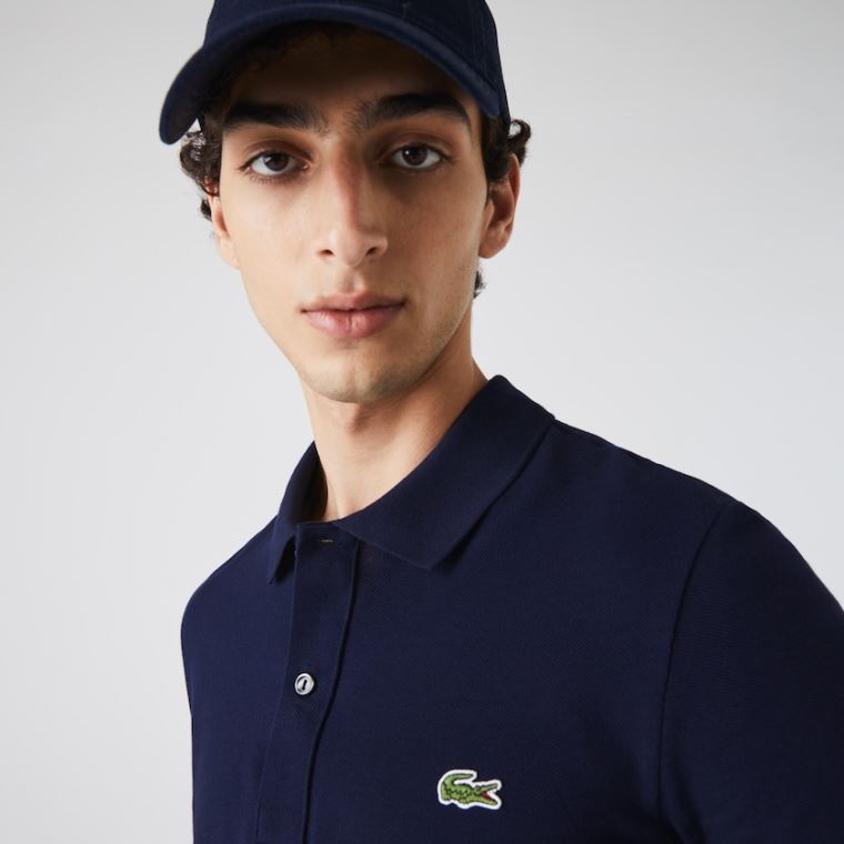 Lacoste Slim Fit Polo in Petit Piqué Marineblå Blå | DgToc6kj