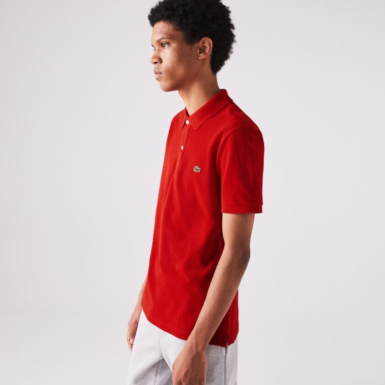 Lacoste Slim Fit Polo in Petit Piqué Rød | UyqfZnmv