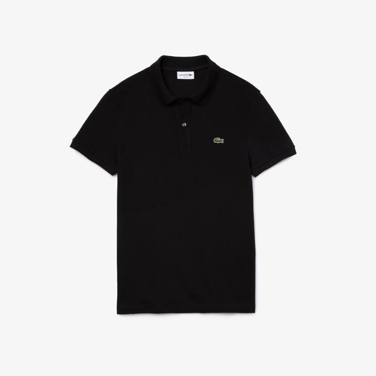 Lacoste Slim Fit Polo in Petit Piqué Svarte | 1bfODE8x