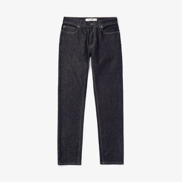 Lacoste Slim Fit Stretch Denim 5-Pocket Jeans Blå | 3QlYWE1B