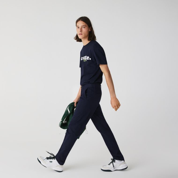 Lacoste Slim Fit Stretch Gabardine Chino Pants Marineblå Blå | DFSXdHHx