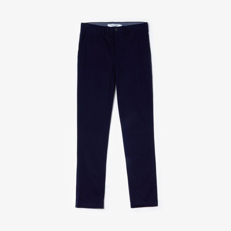 Lacoste Slim Fit Stretch Gabardine Chino Pants Marineblå Blå | DFSXdHHx