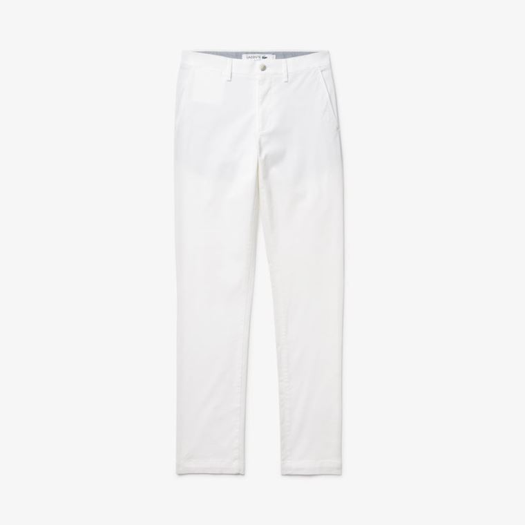 Lacoste Slim Fit Stretch Gabardine Chino Pants Hvite | FgSL9sfV