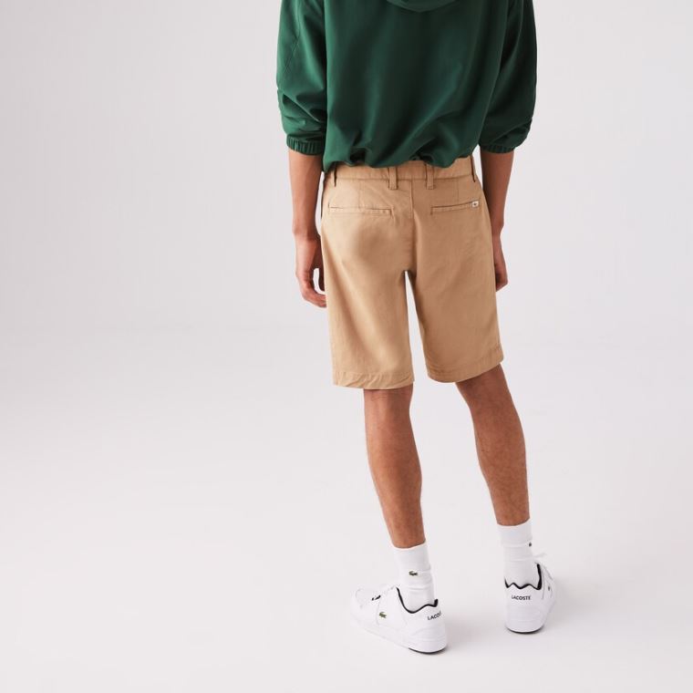 Lacoste Slim Fit Stretch Gabardine Shorts Beige | 0blkfucK