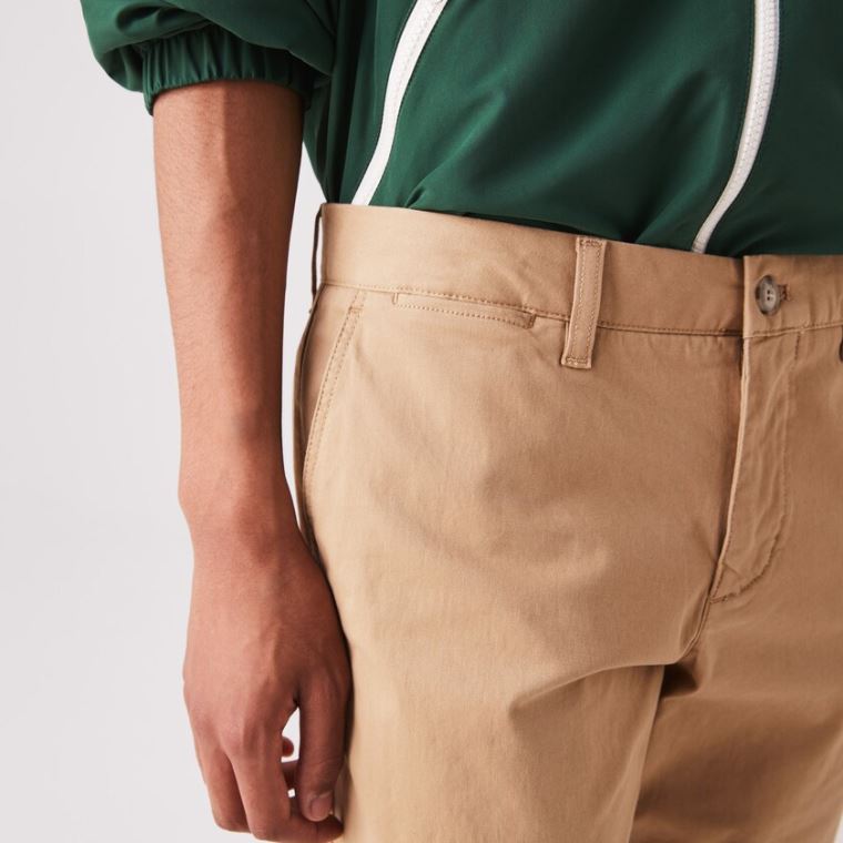 Lacoste Slim Fit Stretch Gabardine Shorts Beige | 0blkfucK