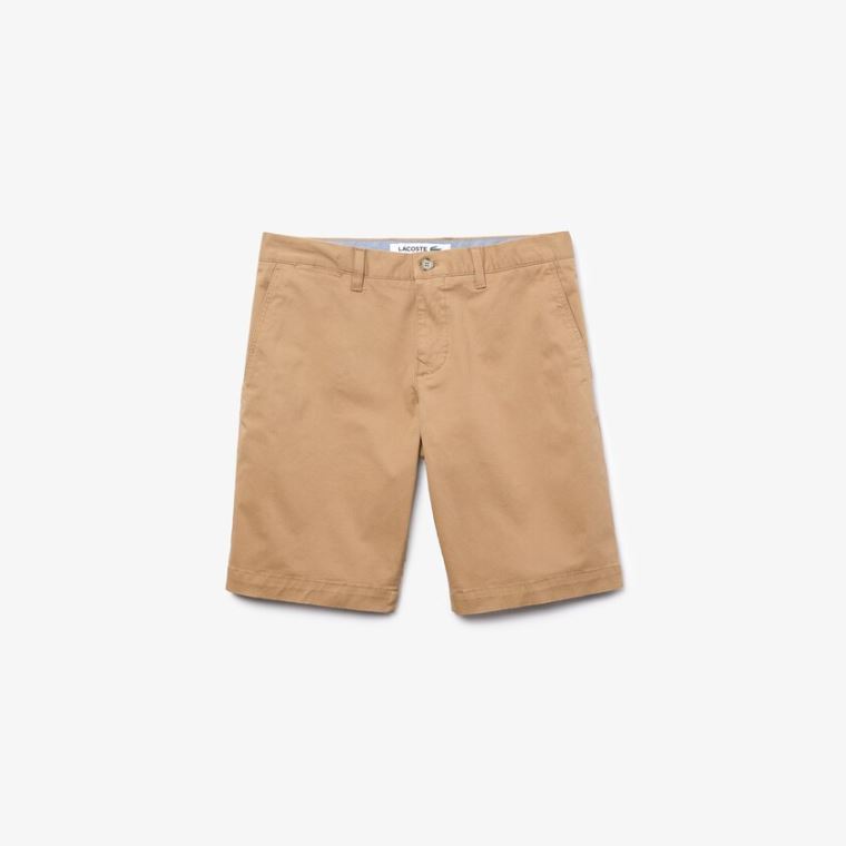 Lacoste Slim Fit Stretch Gabardine Shorts Beige | 0blkfucK