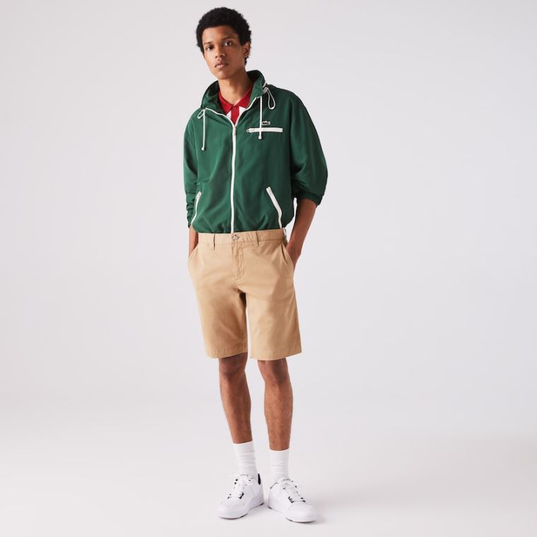 Lacoste Slim Fit Stretch Gabardine Shorts Beige | 0blkfucK