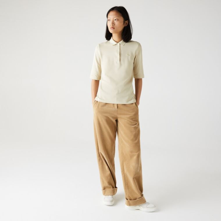 Lacoste Slim Fit Supple Bomull Polo Beige | oA8begg4