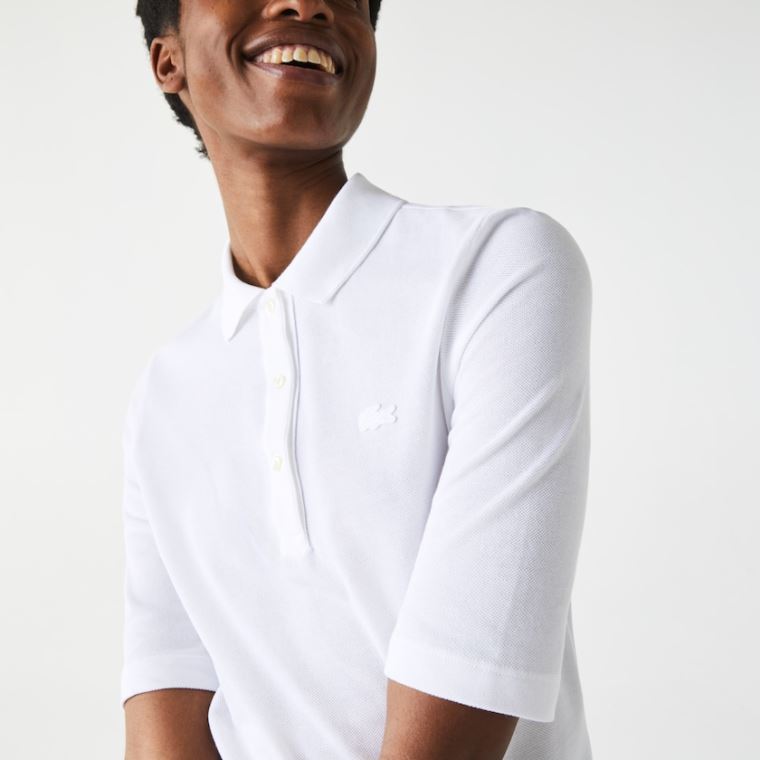 Lacoste Slim Fit Supple Bomull Polo Hvite | 0JsxWkRR