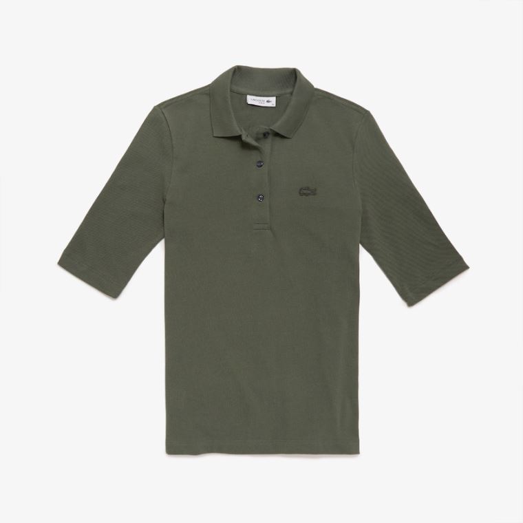 Lacoste Slim Fit Supple Bomull Polo Khaki Grønn | mHMKnmeP