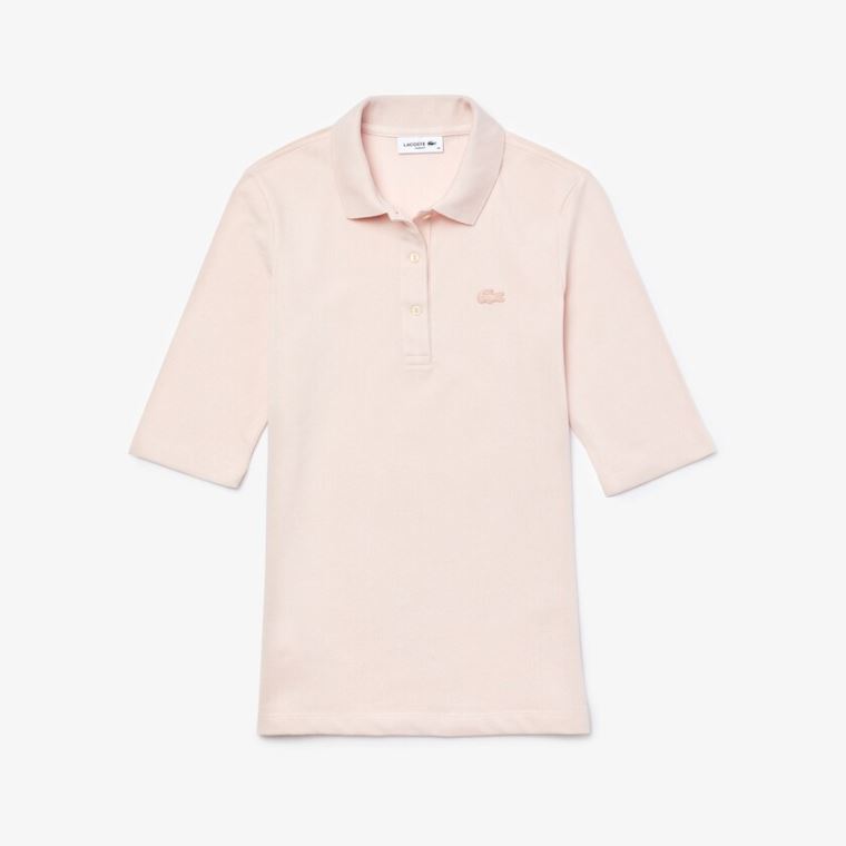 Lacoste Slim Fit Supple Bomull Polo Lyse Rosa | GZqoiDqo