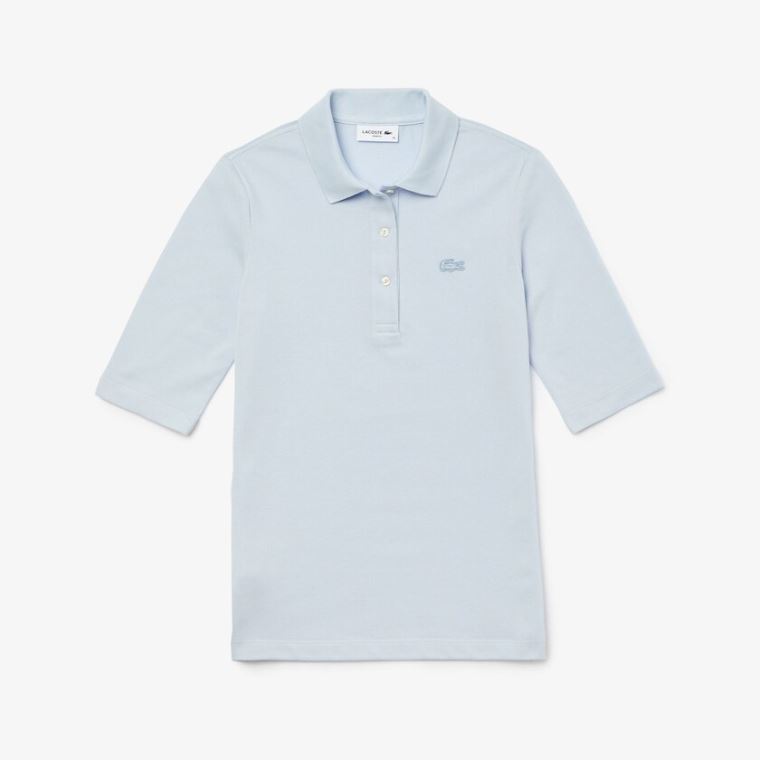 Lacoste Slim Fit Supple Bomull Polo Lyse Blå | mkkJ89zR