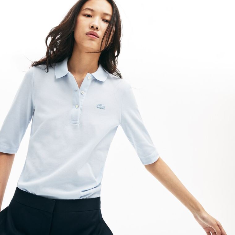 Lacoste Slim Fit Supple Bomull Polo Lyse Blå | mkkJ89zR