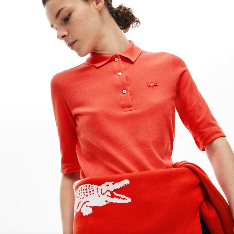 Lacoste Slim Fit Supple Bomull Polo Rød | cfxOS2c3