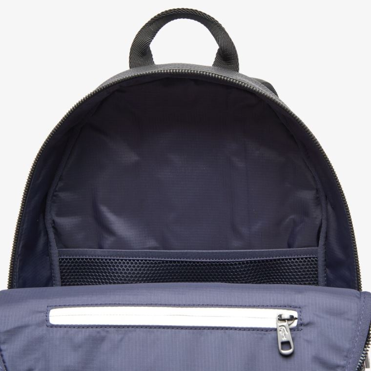 Lacoste Soft Mate Matte Full-Grain Lær Flate Backpack Svarte | 010V2mNy