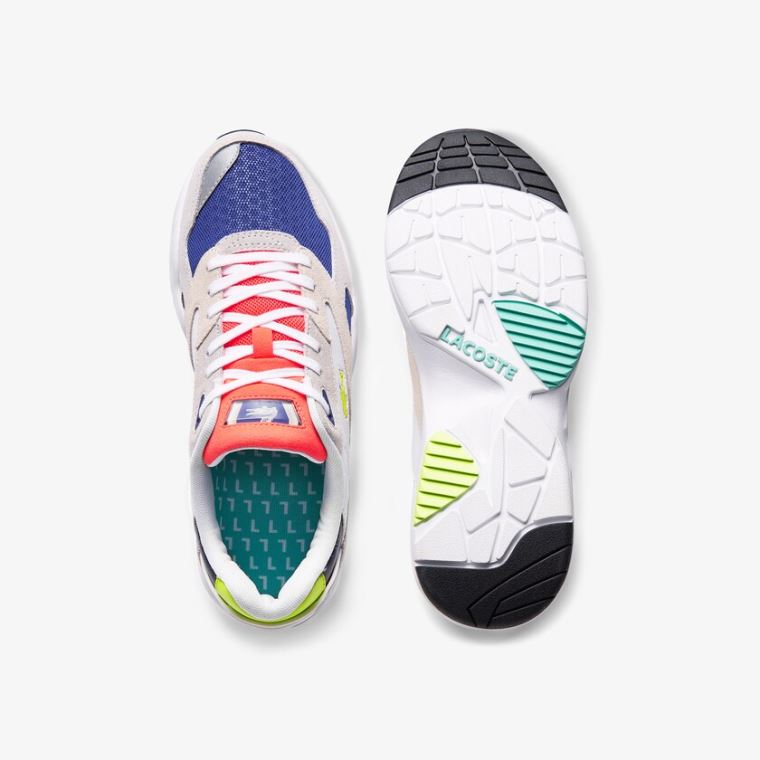 Lacoste Storm 96 LO Tekstil, Syntetisk and Semsket Skinn Sneakers Lyse Grå Lyse Grønn | phZKdGoM