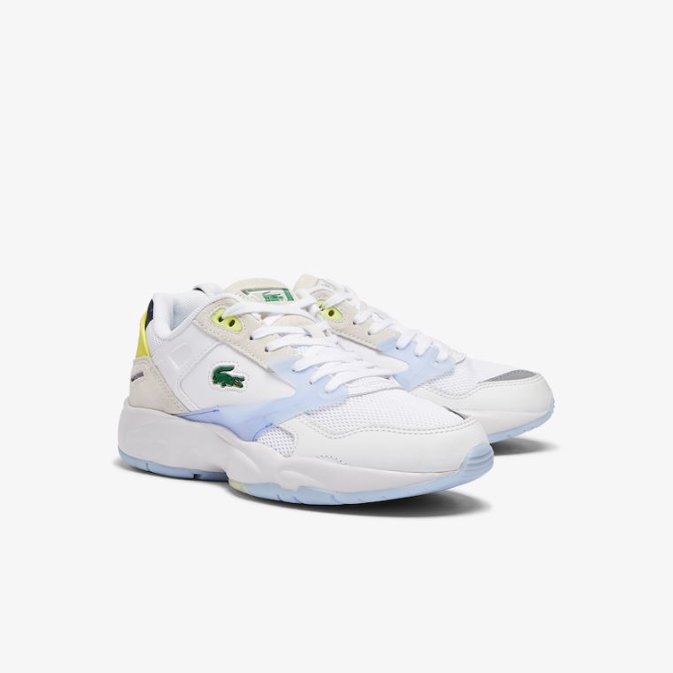 Lacoste Storm 96 LO Tekstil and Lær Sneakers Hvite Korall | BKS0zrct