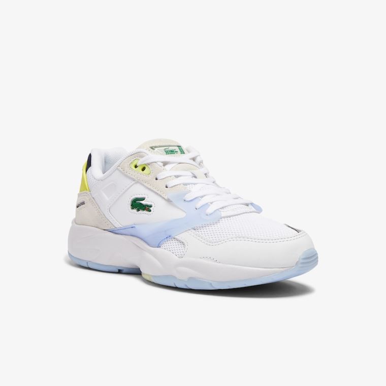 Lacoste Storm 96 LO Tekstil and Lær Sneakers Hvite Korall | BKS0zrct