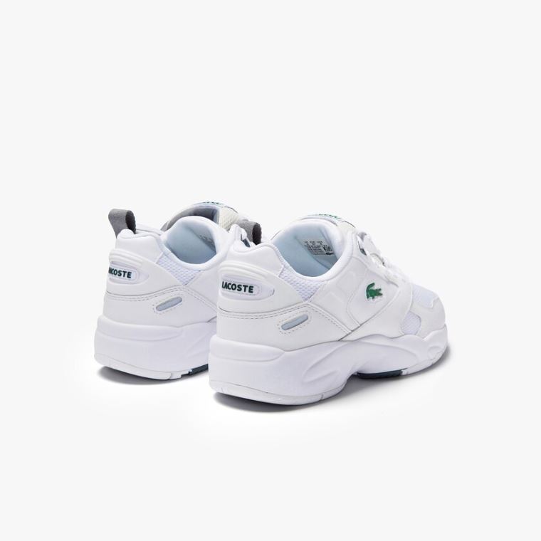 Lacoste Storm 96 LO Tekstil and Lær Sneakers Hvite | m4z1Hqsz