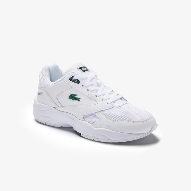 Lacoste Storm 96 LO Tekstil and Lær Sneakers Hvite | m4z1Hqsz