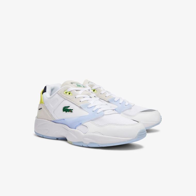 Lacoste Storm 96 LO Tekstil and Lær Sneakers Hvite Korall | ro8HXakW