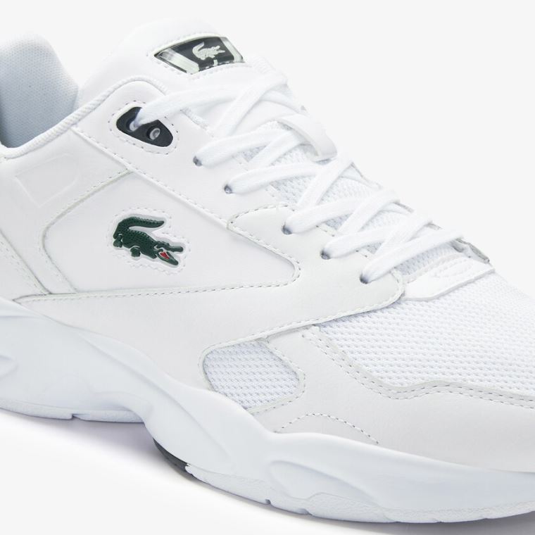 Lacoste Storm 96 LO Tekstil and Lær Sneakers Hvite Mørke Grønn | wBdm5Wbj