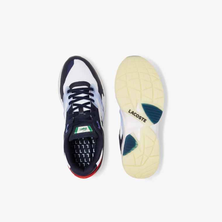 Lacoste Storm 96 LO Tekstil and Lær Sneakers Marineblå | waXGLF3N