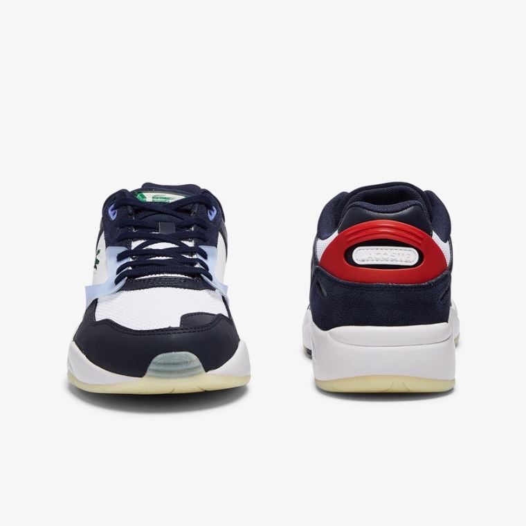 Lacoste Storm 96 LO Tekstil and Lær Sneakers Marineblå | waXGLF3N