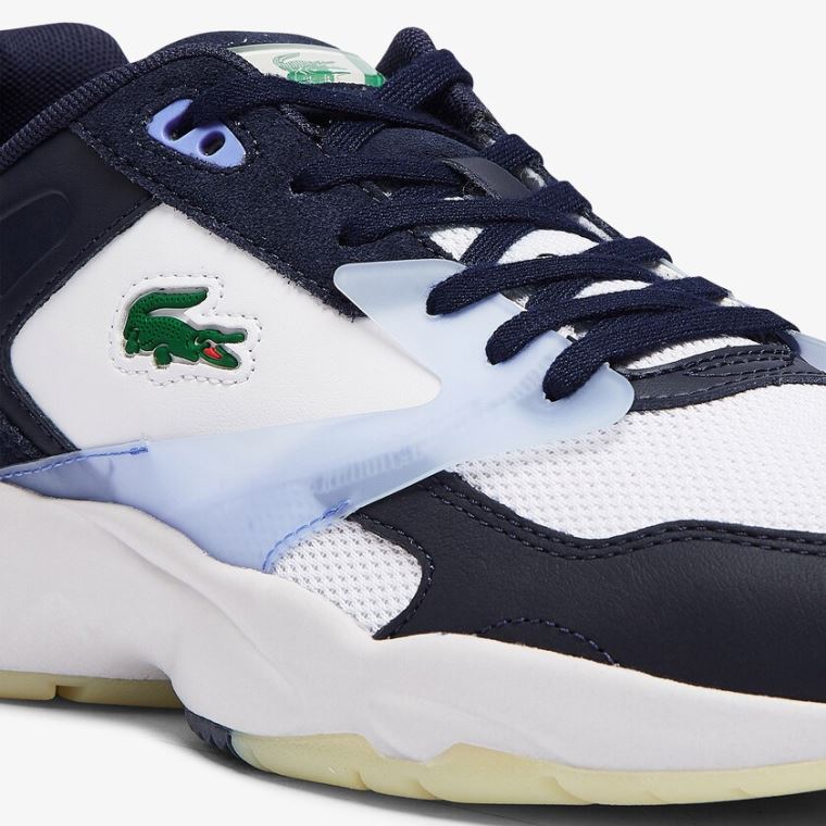 Lacoste Storm 96 LO Tekstil and Lær Sneakers Marineblå | waXGLF3N