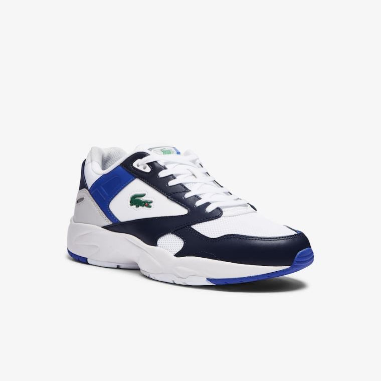 Lacoste Storm 96 Lo Mesh Colour-Pop Sneakers Hvite Marineblå | BC9Yy6Mj