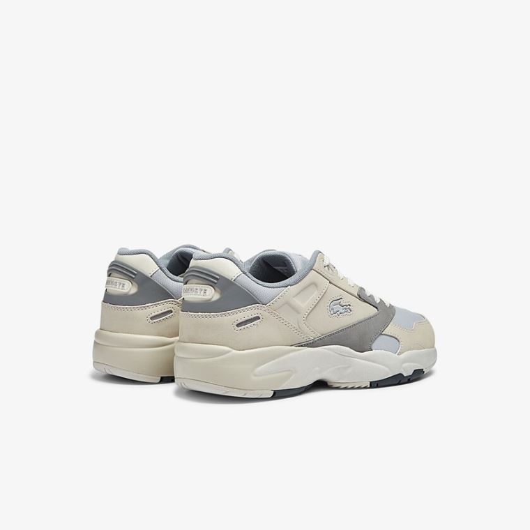 Lacoste Storm 96 Lo Nubuck Lær Sneakers Beige Grå | auIR7y72