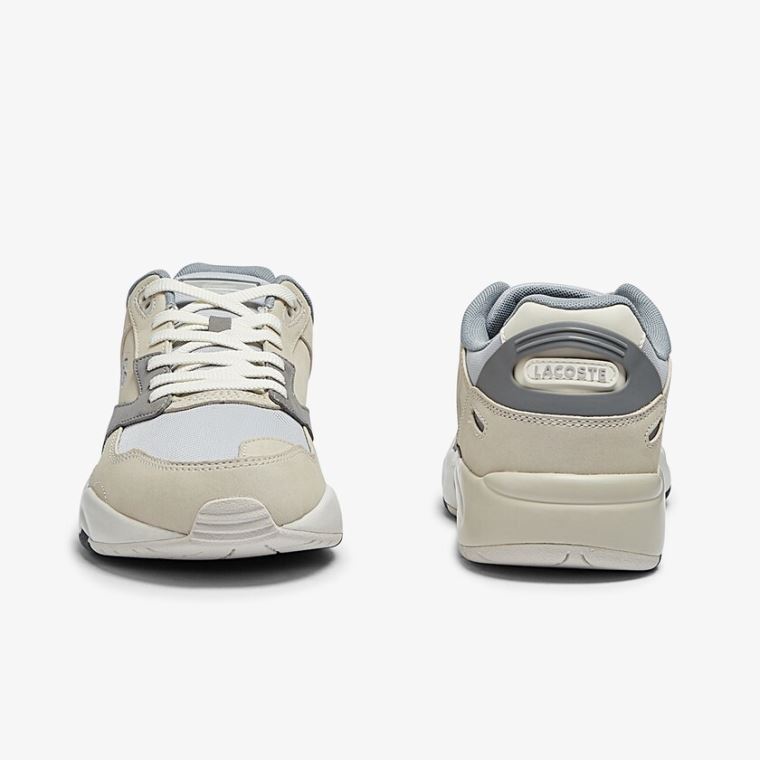 Lacoste Storm 96 Lo Nubuck Lær Sneakers Beige Grå | auIR7y72