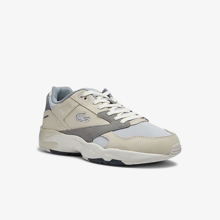 Lacoste Storm 96 Lo Nubuck Lær Sneakers Beige Grå | auIR7y72