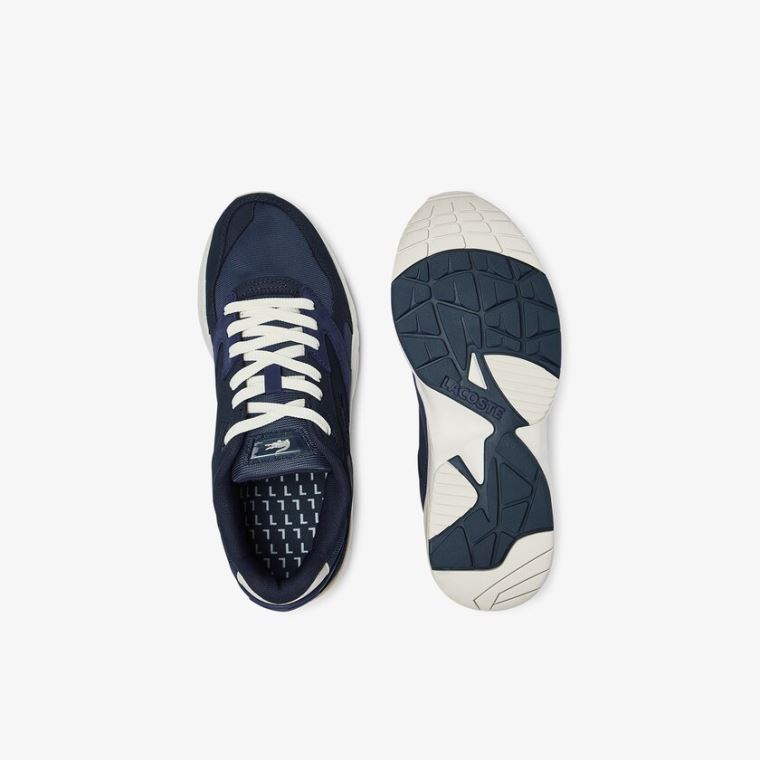 Lacoste Storm 96 Lo Nubuck Lær Sneakers Marineblå | yXW5hTW2