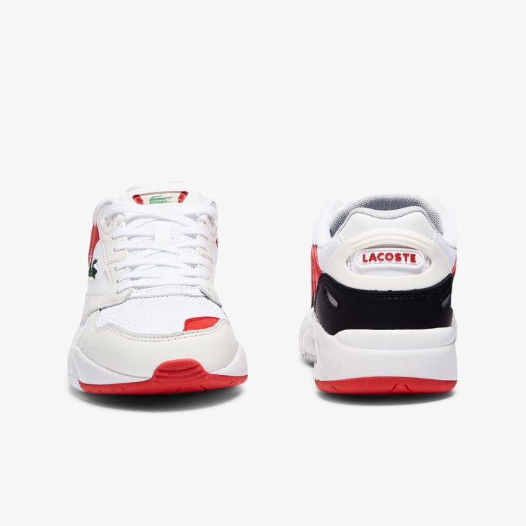 Lacoste Storm 96 Lo Syntetisk and Lær Sneakers Hvite Rød | nylmLXDW