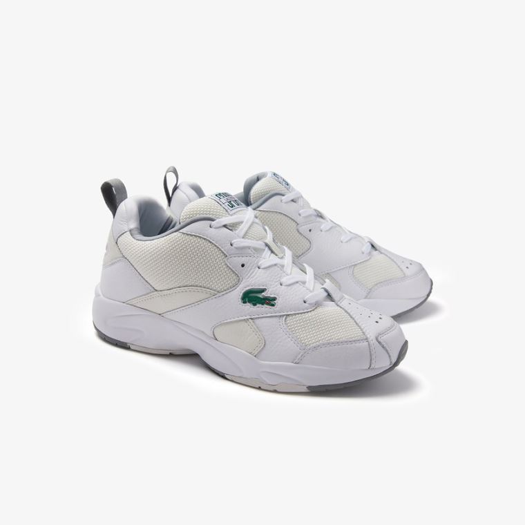 Lacoste Storm 96 Lær and Tekstil Sneakers Hvite Hvite | vUXF4qFW