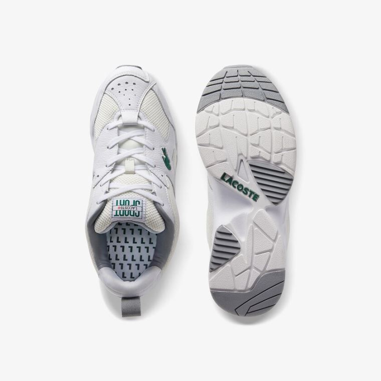 Lacoste Storm 96 Lær and Tekstil Sneakers Hvite Hvite | vUXF4qFW