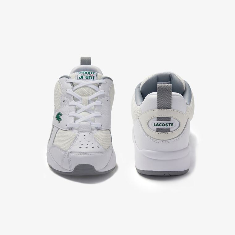 Lacoste Storm 96 Lær and Tekstil Sneakers Hvite Hvite | vUXF4qFW