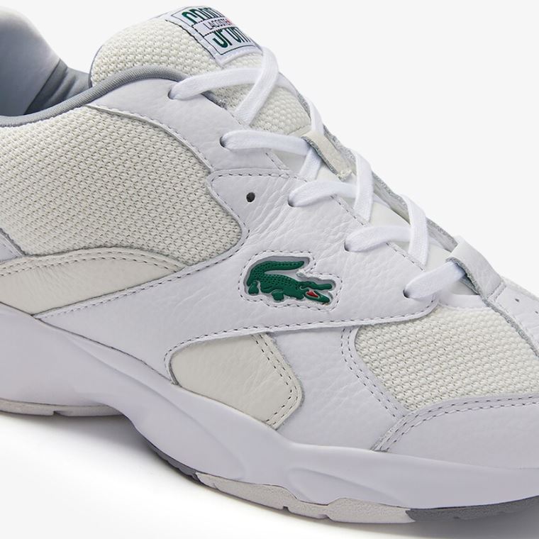 Lacoste Storm 96 Lær and Tekstil Sneakers Hvite Hvite | vUXF4qFW