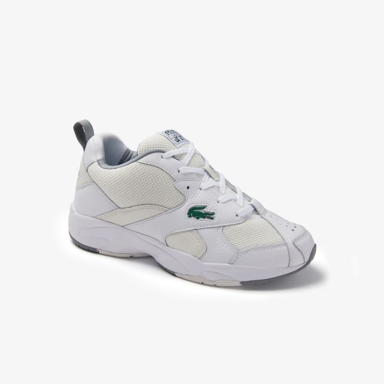 Lacoste Storm 96 Lær and Tekstil Sneakers Hvite Hvite | vUXF4qFW