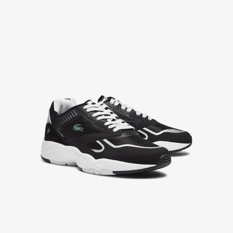 Lacoste Storm 96 Nano Tekstil Sneakers Svarte Lyse Grå | zjDGzsxj