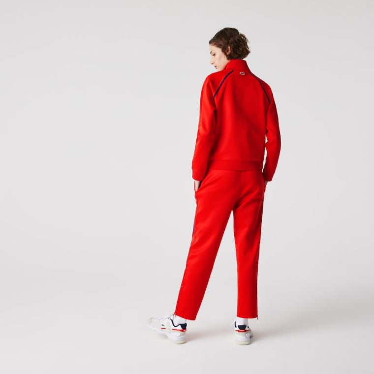 Lacoste Straight Cut Contrast Bands Tracksuit Pants Rød Blå Rød | OGaeyDl7