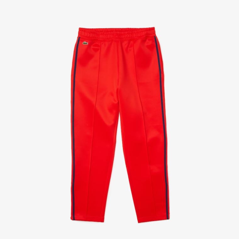 Lacoste Straight Cut Contrast Bands Tracksuit Pants Rød Blå Rød | OGaeyDl7