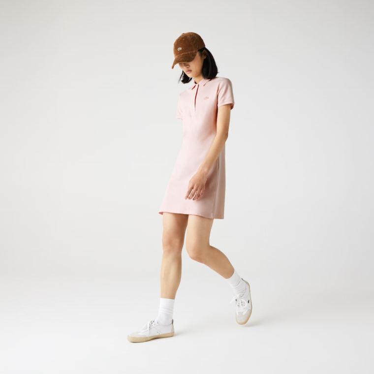 Lacoste Stretch Bomull Piqué Polo Kjoler Lyse Rosa | Fux0TPaf