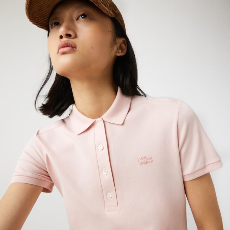 Lacoste Stretch Bomull Piqué Polo Kjoler Lyse Rosa | Fux0TPaf