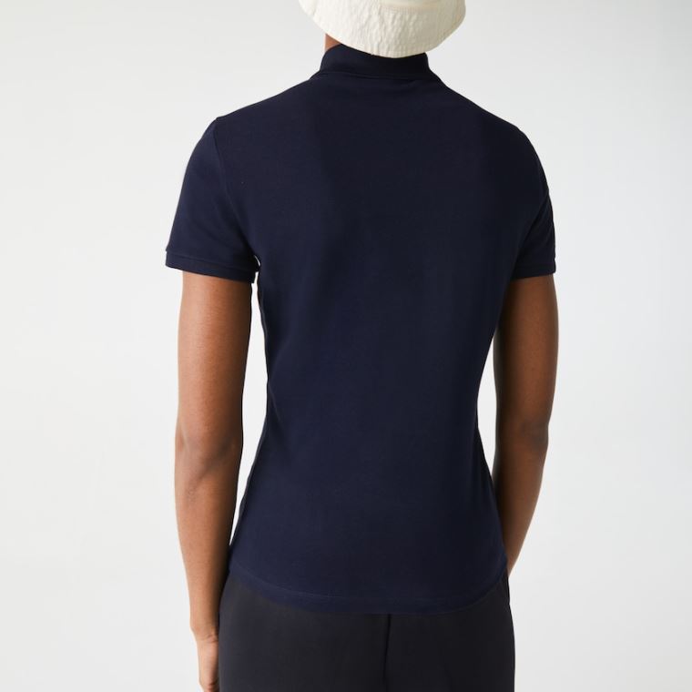 Lacoste Stretch Bomull Piqué Polo Shirt Marineblå Blå | 87x1Wmj4